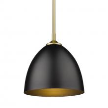  6956-S OG-BLK - Zoey Small Pendant in Olympic Gold with Matte Black Shade